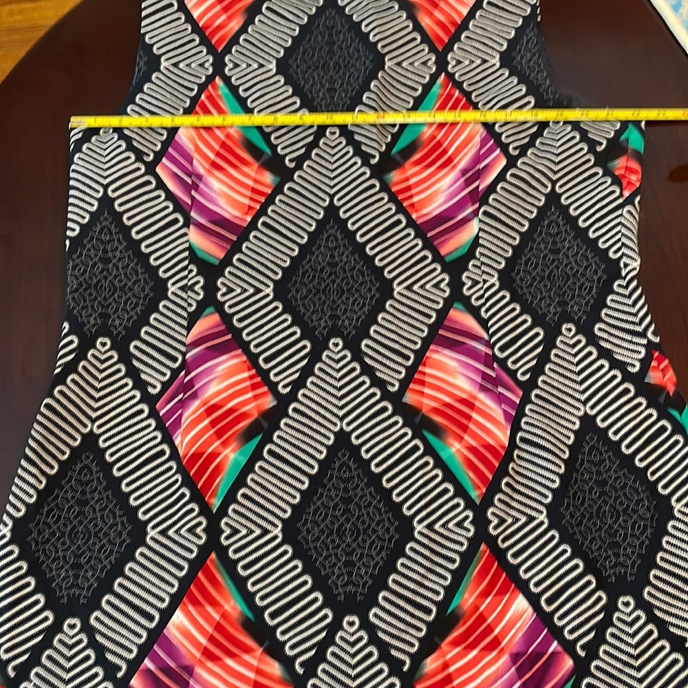 I LE New York size 18 dress. Blue geometric packable travel polyester spandex - Picture 10 of 12